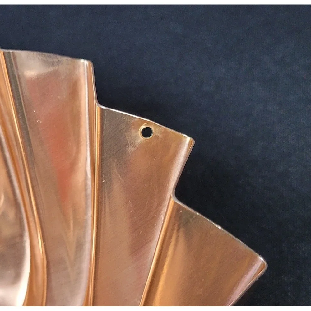 VTG 60s Copper Tone Pinwheel Jello Mold Swirl Starburst Fluted Aluminum Decor